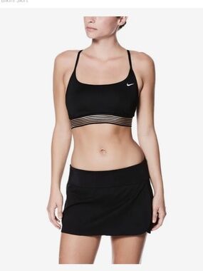 Nike Women's SWIM Bikini SKIRT (Black, Small)